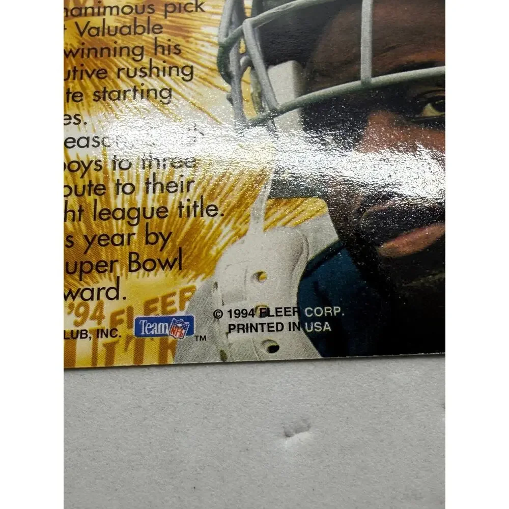 1994 Fleer Ultra Star Emmitt Smith Gold Foil Insert Card 8 of 9